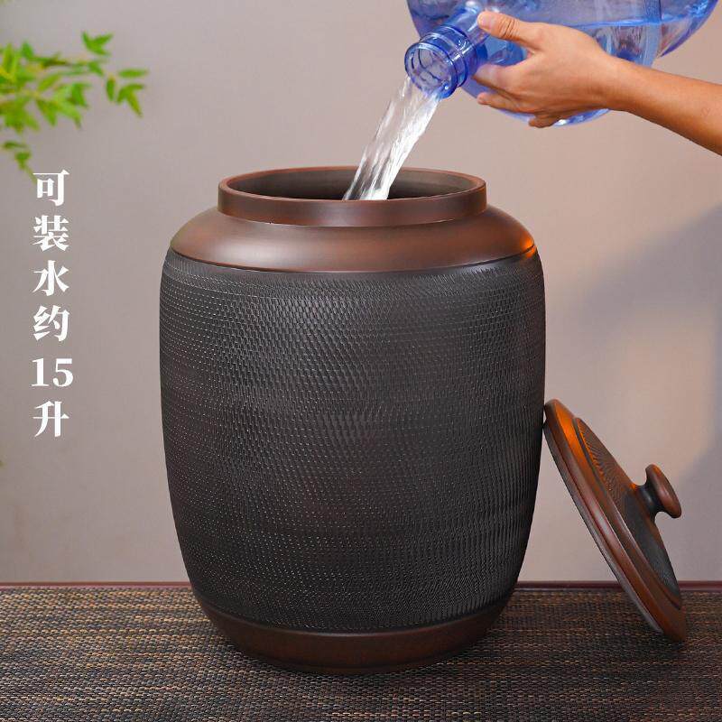 储水桶陶瓷水缸储水用家用老式带盖抽水茶台泡茶储水罐装纯净水桶