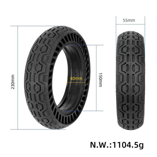 10*2.5-6.5镂空胎40mm卡槽MaxG30滑板车10寸蜂窝实心橡胶轮胎