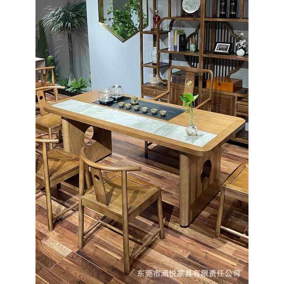 茶桌实木大茶板台办公泡茶自中OSI动烧水茶几一体桌全套新式约简