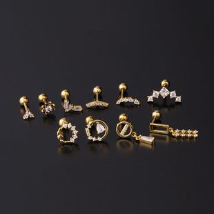 steel ear piercing ball studs screw Stainless