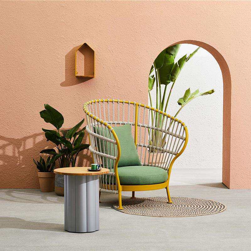 户外藤编桌椅藤弧形沙发阳台休闲露天花园茶几庭院双人藤椅藤家具