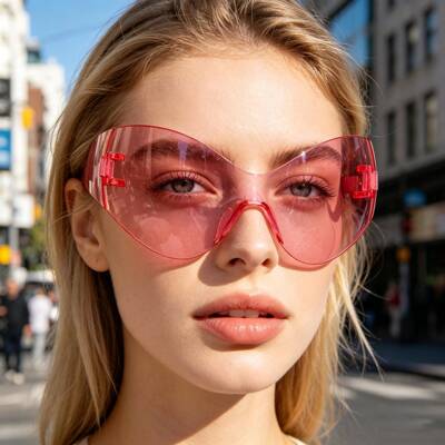 Oversized Punk Style Sunglasses Y2K 1-Piece Personalized
