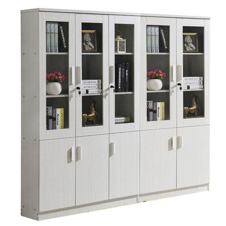 新款直销简易带玻璃门书柜书架自由组合板式办公书橱柜子置物架储