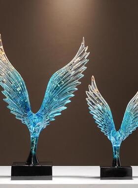 大鹏展翅飞鹰摆件高档办公室柜装饰品客厅酒柜电视柜摆设现代简约