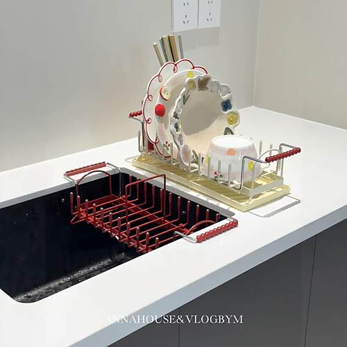 厨房水槽置物架家用可伸缩碗碟架大单边洗碗池沥水碗碟架整理神器