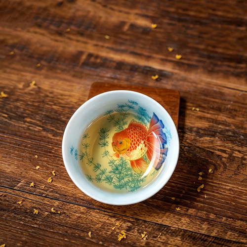 金玉满堂普洱杯 八旬省大师手绘陶瓷主人杯茶杯茶盏家用品茗杯