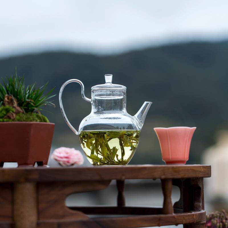 仿宋玻璃绿茶壶家用耐热冲茶器花茶壶大号高硼硅泡茶单壶花草茶具