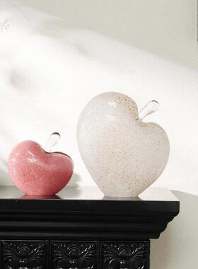 轻奢简约苹 果琉璃摆件客厅现代客厅酒柜玄关装饰乔迁电视柜工艺