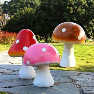 幼园户园林景观小品璃外钢儿8082雕塑植物仿真蘑菇摆件庭玻院花园