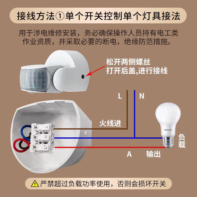 人体感应开关户外防水红