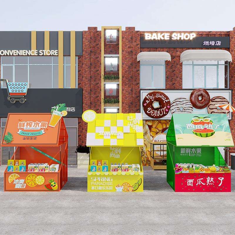 景区户外摆摊架大型活动文创展示架早市美食街可移动小吃摊摊位架