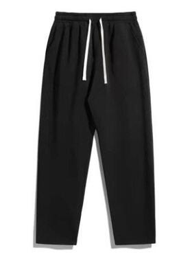 Men's Regular Fit Solid Drawstring Waist Sweatpants