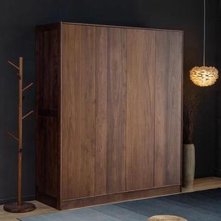 北美黑胡全实木衣柜平开门桃卧室简约现YG 5054代家用收衣储物橱