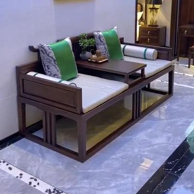 罗汉床新中式实木沙发茶桌椅组合小户型客厅书房睡榻乌金木贵妃榻