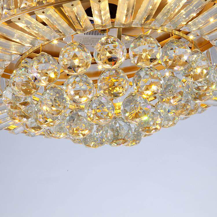 跨境外贸欧式水晶风扇灯客厅餐厅卧室轻奢吊扇灯家用智能隐形风扇