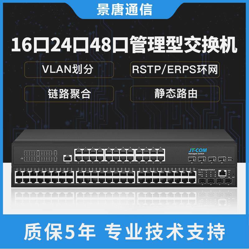 鹏音网管型千万兆4光8电16/24口10G光口三层管理核心交换机VLAN环网络配件
