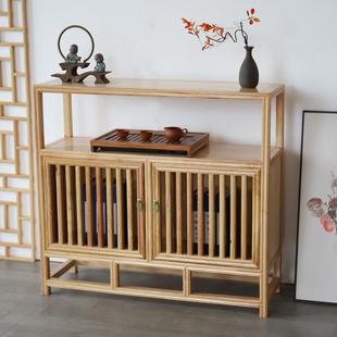 新中式餐边柜现代实木茶水柜储物柜简约茶室置物柜玄关柜禅意边柜