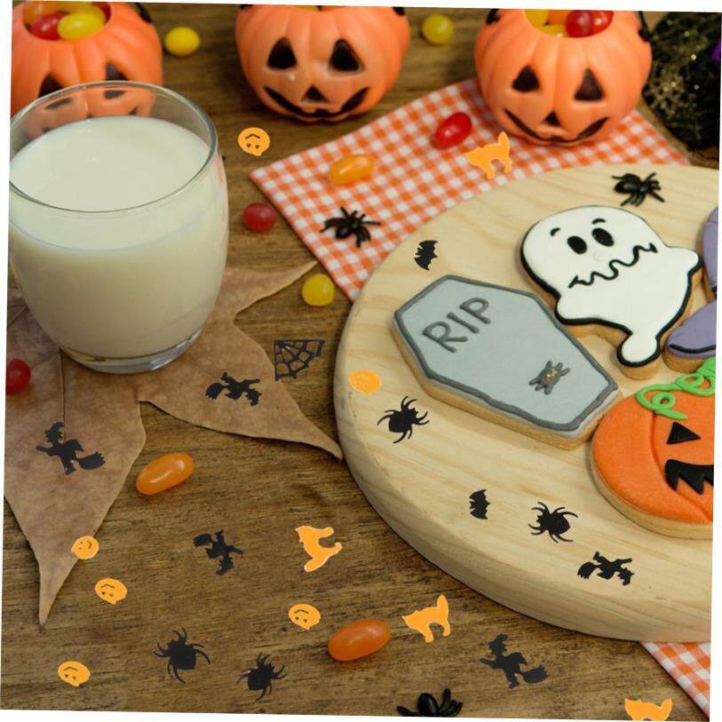 Halloween party throw confetti pumpkin Spider witch bat glit