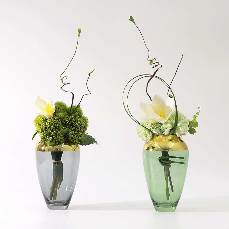 新中式嫩绿色仿真花摆件样板间客厅餐桌软装餐厅售楼处洽谈桌摆花