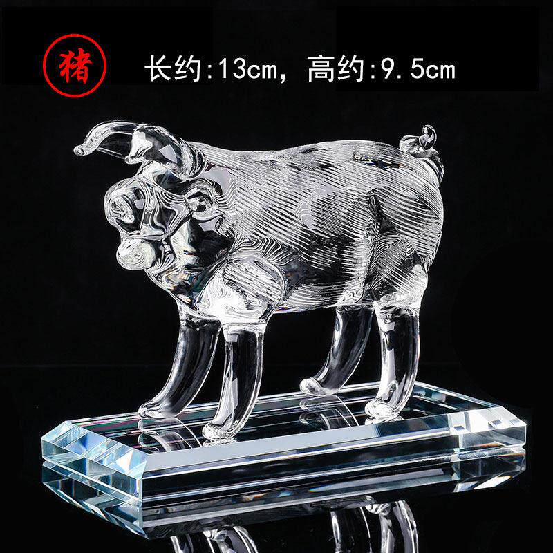 水晶生肖鼠摆件牛虎兔猴鸡狗猪客厅招财吉祥物玄关家居装饰工艺礼