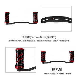 渔轮改装D/S/A水滴轮路亚碳素摇臂手把全金属握丸CNC镂空摇把批发