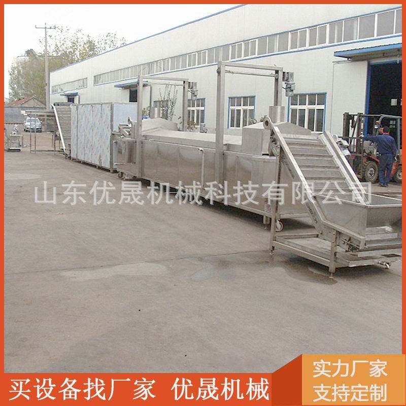 牛肉丸全自动油炸流水线 连续式猪蹄油炸线 电加热炸猪皮油炸设备
