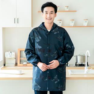 正品防水加绒工加男款罩衣大围裙家用厨房防油长袖作人服新款冬厚