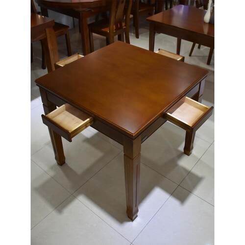 A1L简约餐现代实木小方桌0035正方形八仙桌桌打牌桌子掼四方棋牌