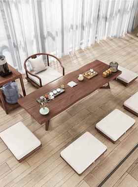 矮KQ3.712日式榻榻米茶几桌实木桌椅禅意窗茶坐地炕桌阳台休闲飘