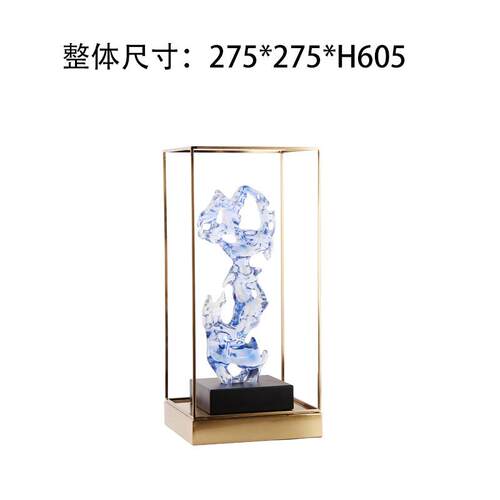 创意新中式现代透明树脂假山石摆件客厅茶几书桌玄关家居饰品摆件