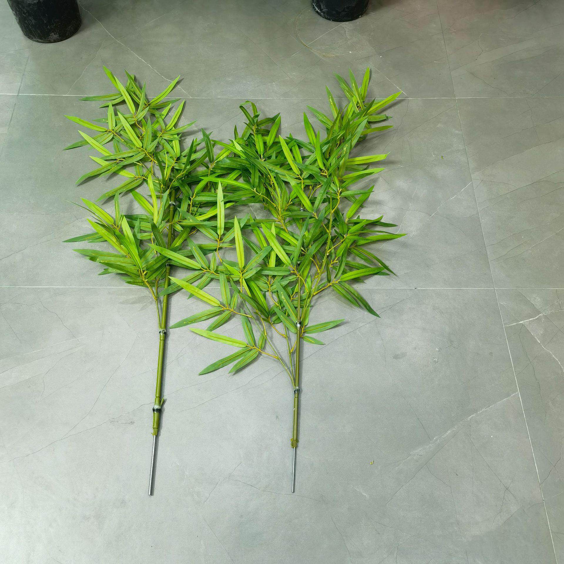 仿真竹子盆栽枝杆可拼接塑料毛竹竹林景观配件装饰竹子小五叶竹杆