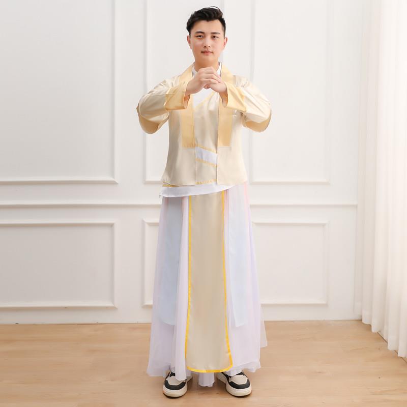 正品服古典孔舞汉舞蹈简服演出服装男装子舞剧书舞大袖颂贤订制男图片