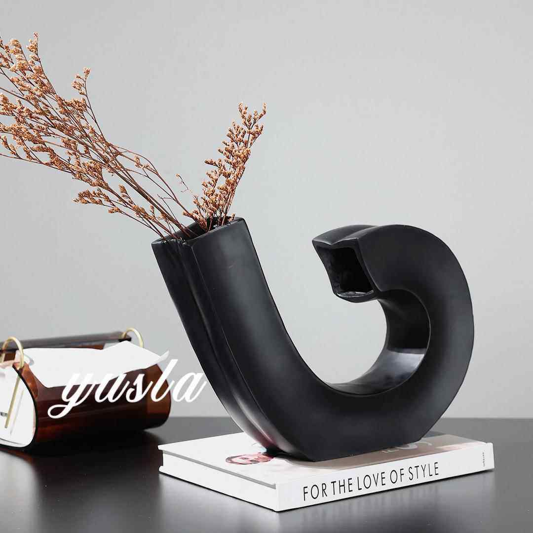 创意萌简约客厅茶几插干花瓶餐厅吧台柜花器样板间别墅软装摆件