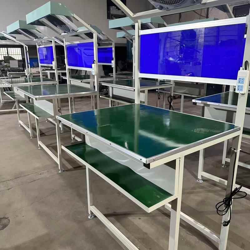 合肥带灯工作台桌车间铝型材工作台防静组装电操作台生产厂家