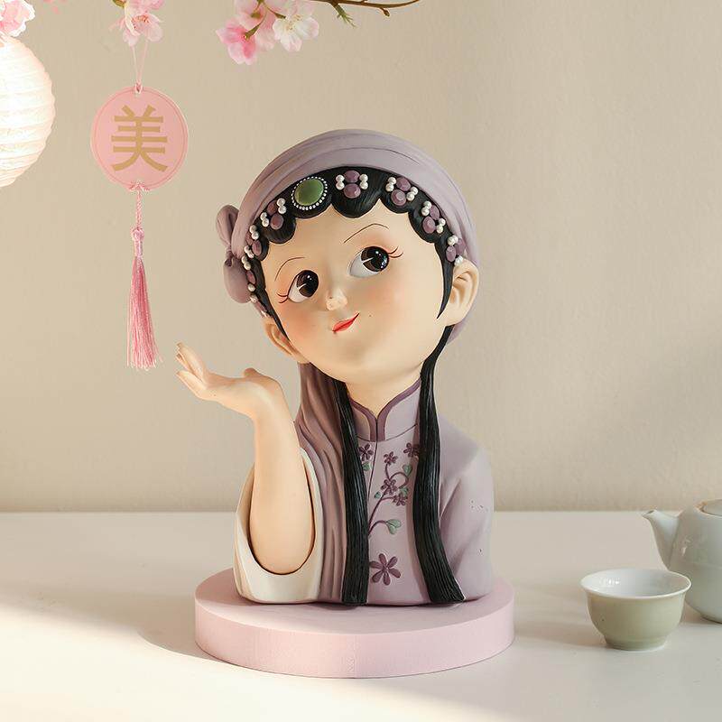 3轻奢京剧女孩小众艺术摆件客厅电视柜酒柜家居装