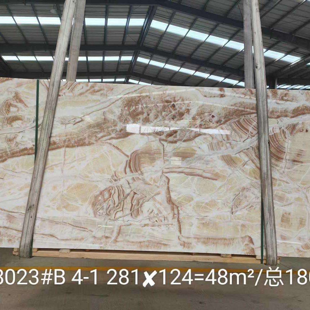 幻彩冰玉奢石大板 岛台窗台石材台面天然大理石拼花地板