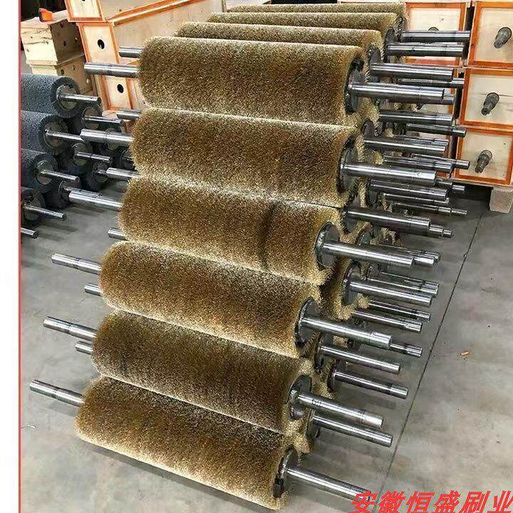 钢丝辊刷工业用毛刷辊不锈钢丝镀铜丝刷辊滚筒刷沙机辊除锈缠绕式