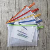 毅力达A4EVA品质网格袋办公收纳学生考试多色拉链袋文件袋12个装