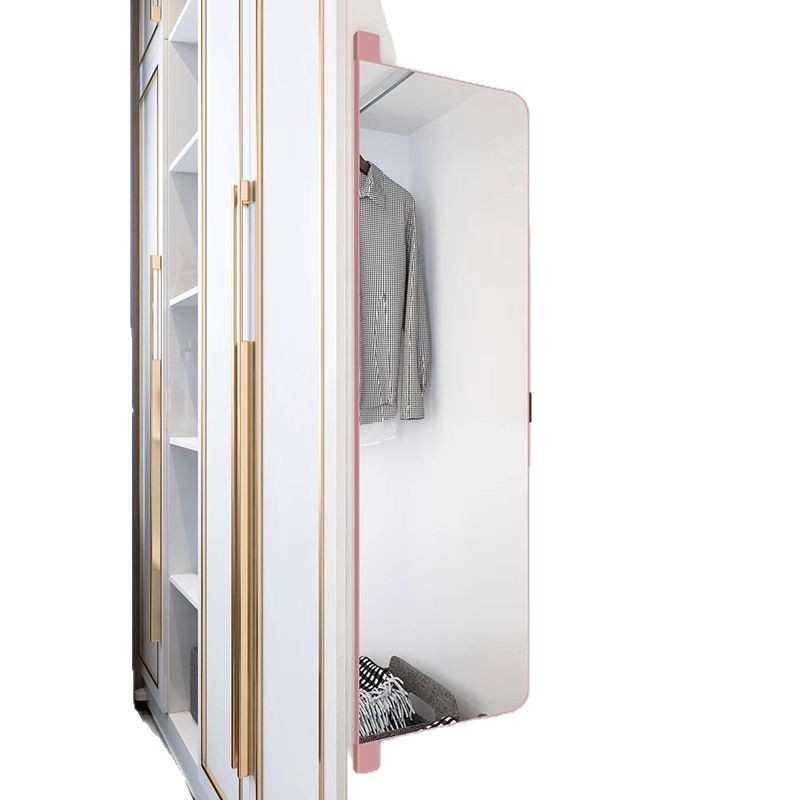 穿衣镜子平开门衣柜内置推拉旋转滑轨伸缩折叠内装隐形试衣全身镜
