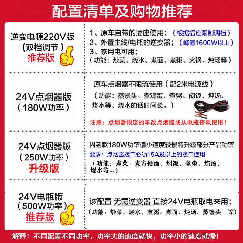 之宝车载电锅2炒4v货车专用欧多功能快煮锅CFXBOB-Q炒菜煮面锅 面