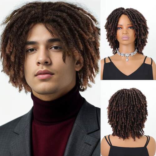 Small roll wig for women, tube shape, dirty braid,