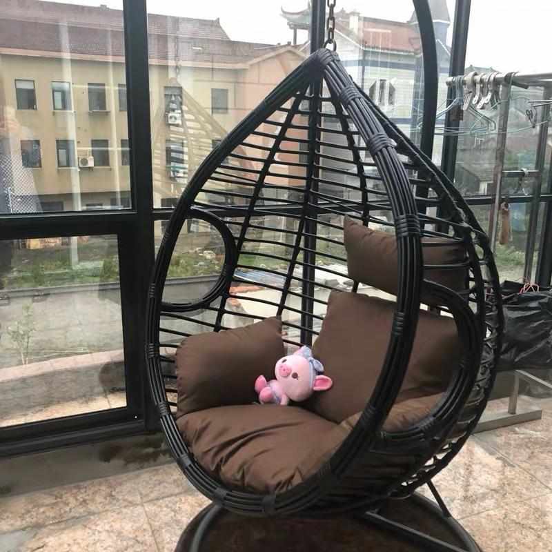 吊椅单双人吊篮藤椅卧室吊床网红秋千阳台粗藤摇篮椅家用欧式吊兰