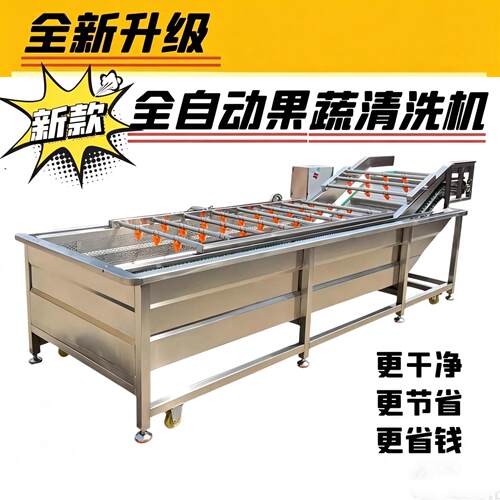 全自动果蔬气泡清洗机商用大型洗菜机多功能流水线水果蔬菜洗果机