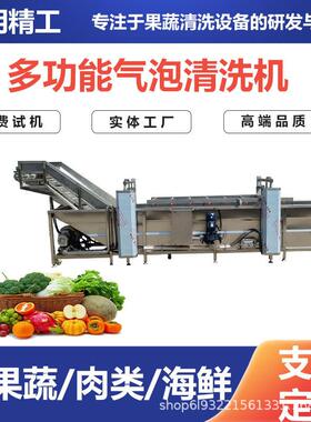 商用果蔬气泡清洗机全自动大型连续叶类洗菜机包装袋清洗机设备