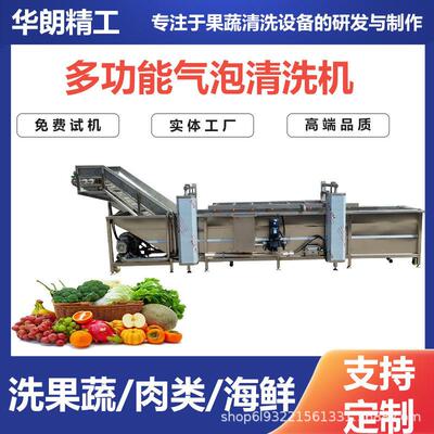 肉类清洗苹果清洗线草莓初加工清洗鸭脖气泡清洗机净菜加工流水