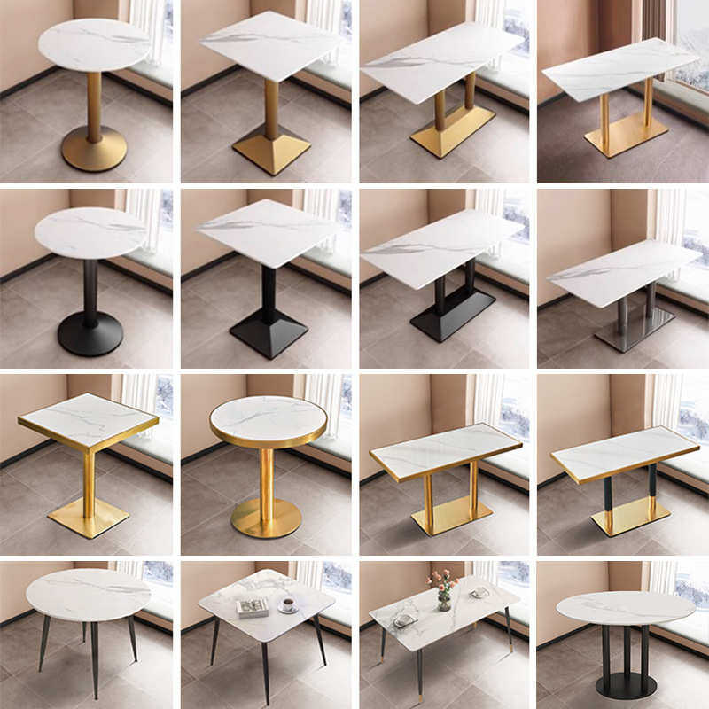 岩板餐桌商用轻奢酒店餐厅桌椅食堂奶茶咖啡快餐店方桌洽谈小圆桌,住宅家具,实木餐桌,淘宝优惠券,粉丝福利购,淘宝优惠卷