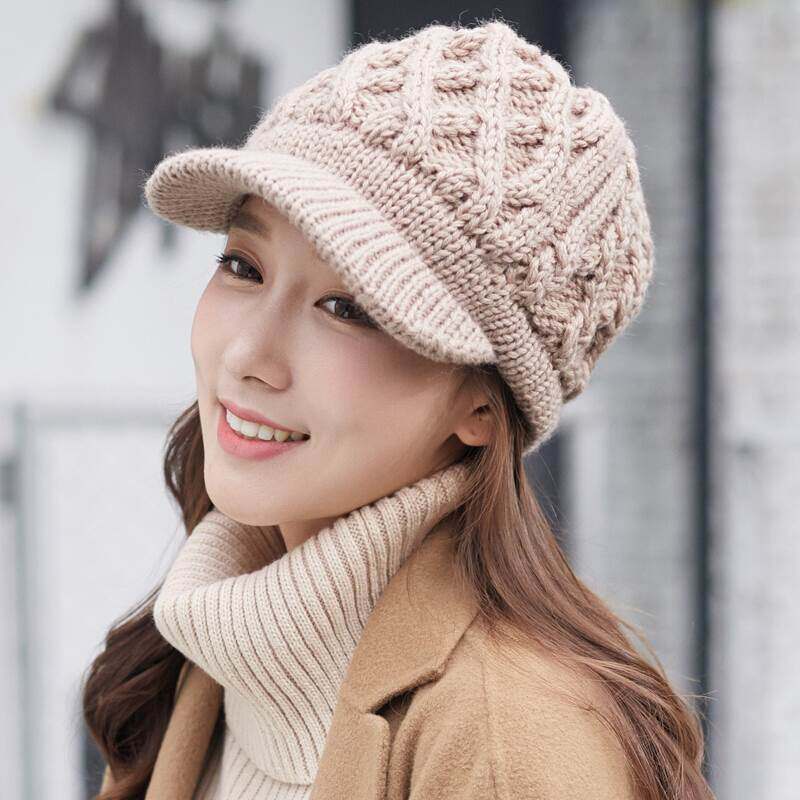 677888帽子女秋冬天韩版学生百搭潮羊毛毛线针织帽冬季手工编织加