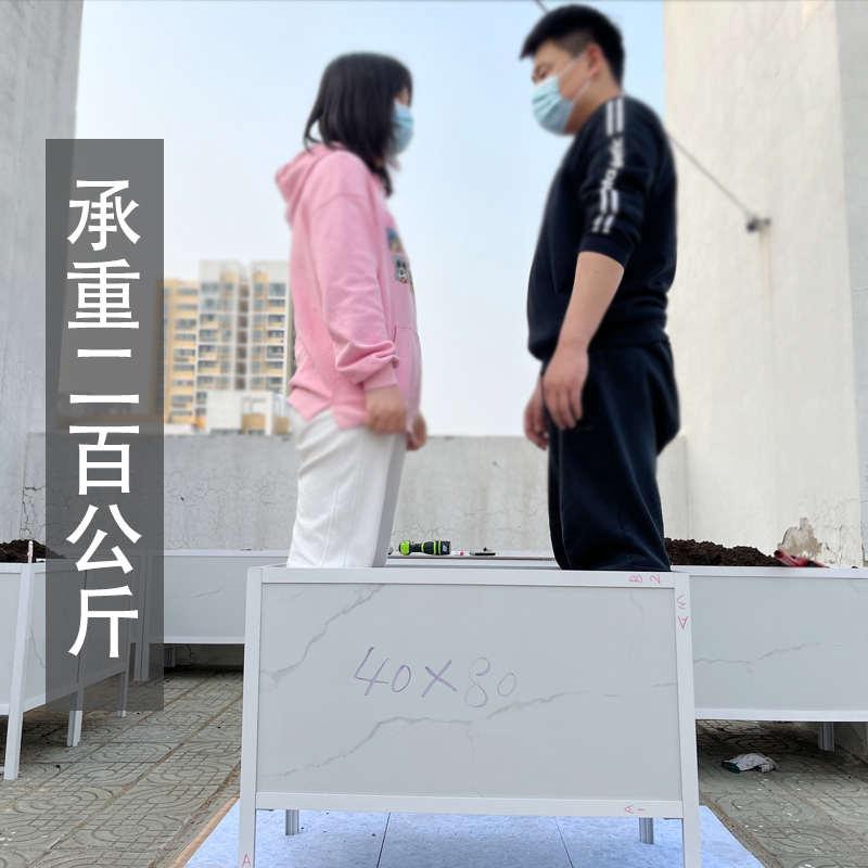 天台种菜种植箱铝合金户外庭院种花箱花盆特大号种树盆瓷砖种植箱