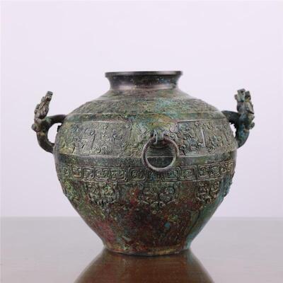 铜祥德古青铜器商代青铜圆罍装饰影视道具摆件古博物馆特色收藏