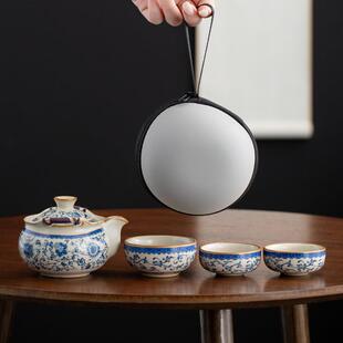 快客杯户外便携式 简约商务礼品logo 车载一壶二杯旅行功夫茶具套装